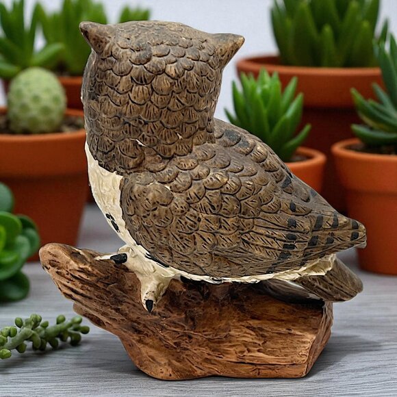 Homco Porcelain Barn owl Figurines 5" Set of 2 1995 #1114 Vintage - Picture 8 of 10